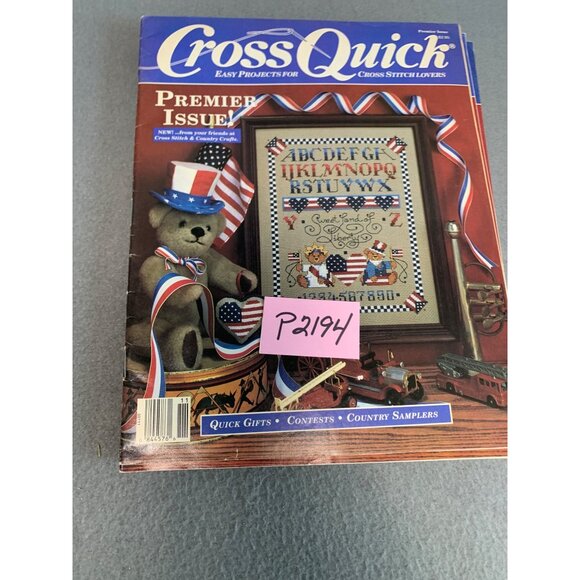 Cross Quick Magazine Premier Issue 80s Cross Stitch Lovers Featuring Patriotic B - Picture 3 of 3